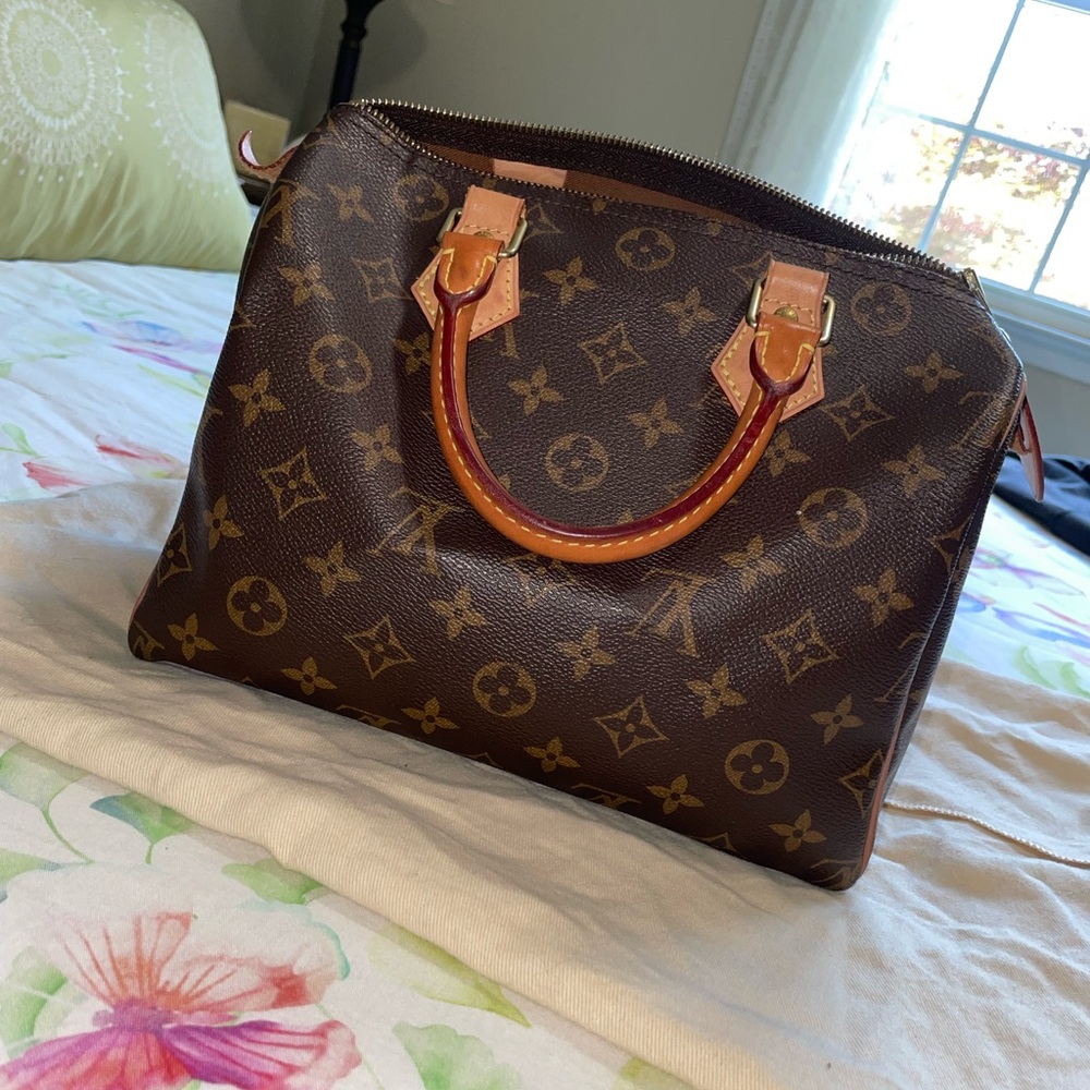 Louis Vuitton Brown Satchel with Iconic Monogram